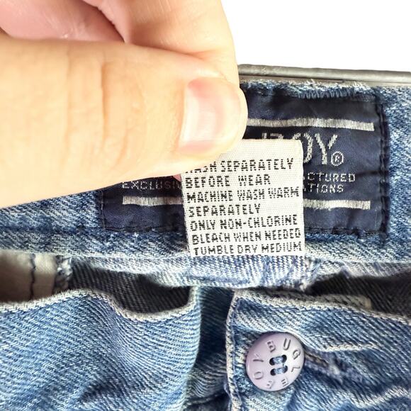 Bugle Boy VTG Men's 38x30 Medium Blue Wash Pleated Front Tapered Leg Jeans - Picture 4 of 12